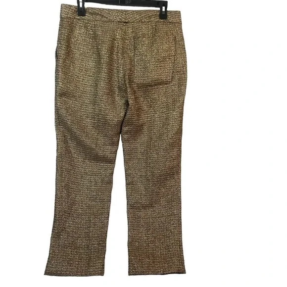 Diane Von Furstenberg Tweed Dress Pants Womens Brown Straight Leg Career Work - Picture 5 of 12